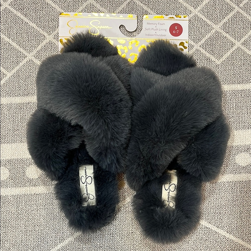 Jessica Simpson Faux Fur Slippers